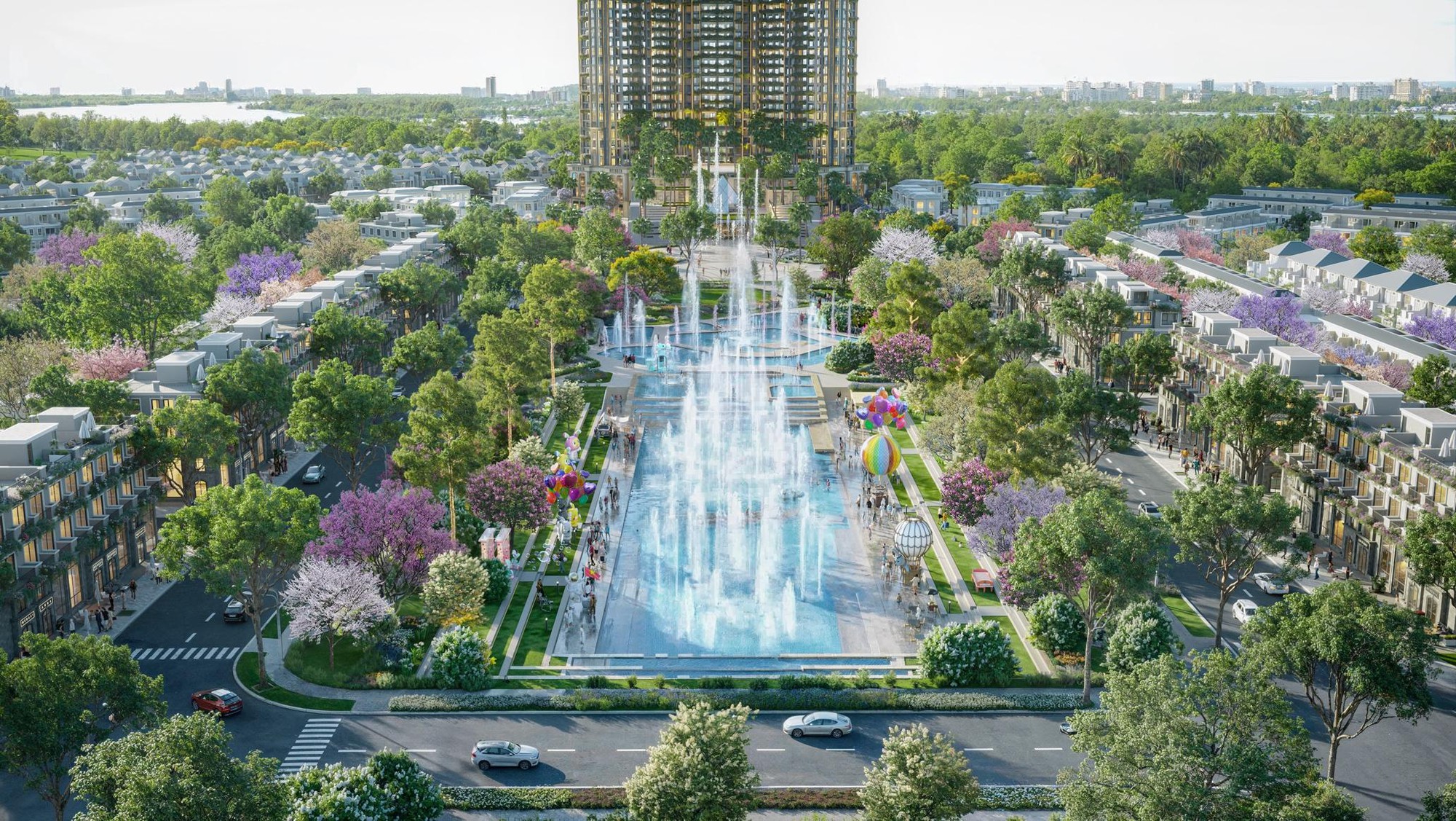 Phối cảnh tham khảo khu đô thị Pearl Rivera Mê Linh